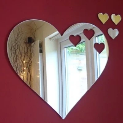 Image of Super Cool Creations Hearts out of Heart Mirror 45cm x 40cm &amp; Three