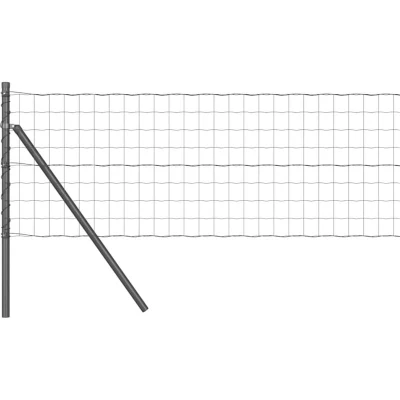 Image of vidaXL Euro Fence with 7 Posts 0.6x10 m Galvanised Steel Grey