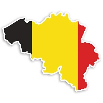 Image of 2 x 10cm Belgium Flag Map Vinyl Stickers Belgian Travel Luggage Sticker #31463 (10cm Wide)