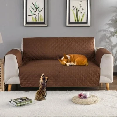 Image of PETCUTE Sofa Cover 2 seater Mordern couch recliner covers Quilted Slipcovers Anti Slip Protector