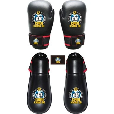 Image of Playwell Choi Kwang Do (CKD) Vinyl Semi Contact Sparring Boots Black (XS)