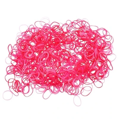 Image of Mytoptrendz® Mini Thin Small Soft Rubber Bands Seamless Elastic Pony Hair for Kids Girls Braiding Plaiting and More (Pink mix)