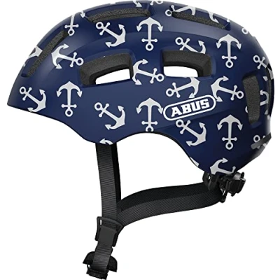 Image of ABUS Youn I 2.0 bike helmet with light for children, teenagers and young adults girls boys blue, size M