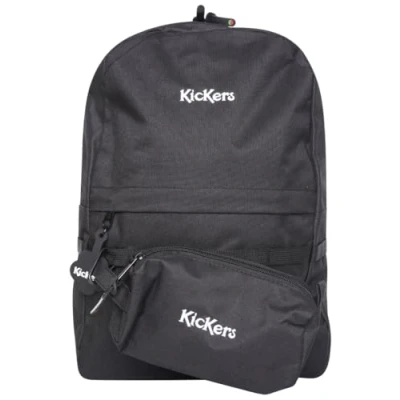 Image of Kickers Unisex Gemini Backpack &amp; Pencil Case Black