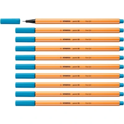 Image of Fineliner STABILO point 88 Pack of 10 Azure