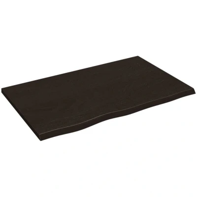 Image of vidaXL Table Top Dark Brown 80x50x2 cm Treated Solid Wood Oak