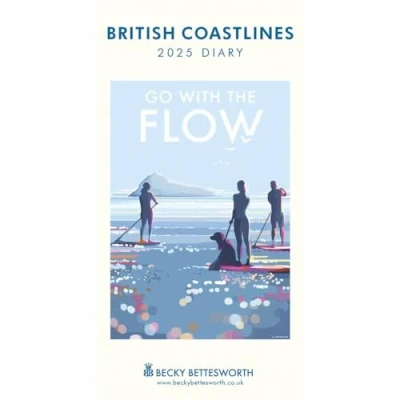 Image of Carousel Calendars British Coastlines by Becky Bettesworth Slim Diary 2025 (PFP)