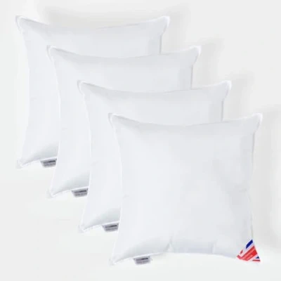 Image of HOMESCAPES 4 Pack Luxury Super Microfibre Cushion Inserts 55cm x (22 22) Perfect Bounce Back and Soft Cover Generously Filled Inner Pads Hypoallergenic Filler Handmade Machine Washable