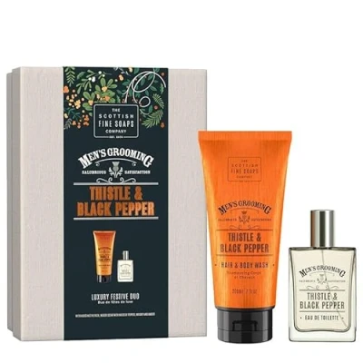Image of Scottish Fine Soaps Thistle &amp; Black Pepper Full Size Gifting 1x200ml, 1x50ml