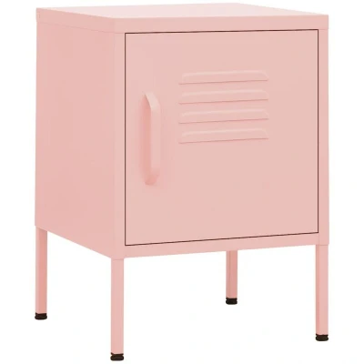 Image of vidaXL Nightstands 2 pcs Pink 35x35x51 cm Steel