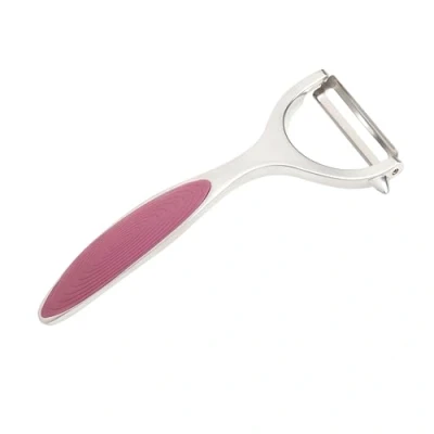 Image of Wiltshire Colour Rush Y Peeler, Chrome Plated, Anti Slip Comfortable Soft Grip Handle, Sharp Stainless Steel Blade, Potato Fruit, Carrot, Apple, Heavy Duty &amp; Durable, Pink, 15x6.5x1.2cm