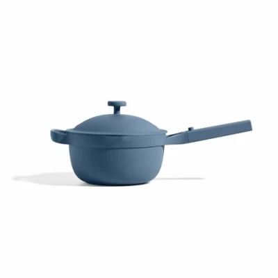 Image of Our Place Perfect Pot Mini 2.4L Nonstick Ceramic Sauce Pan with Lid Versatile Cookware for Stovetop and Oven Steam, Bake, Braise, Roast PTFE &amp; PFOA Free Toxin Free, Easy to Clean Blue Salt