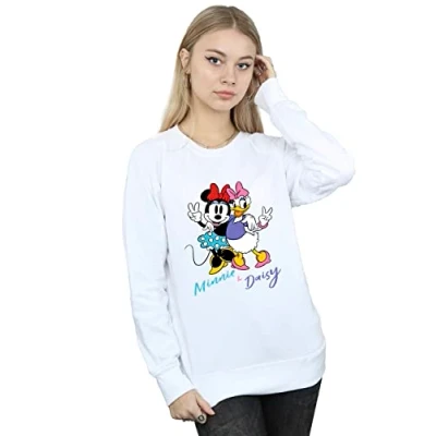 Image of Disney Women&#039;s Minnie Mouse and Daisy Sweatshirt White Large