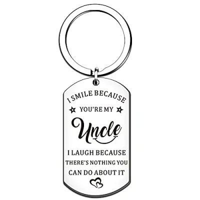 Image of QMVMV Uncle Keyring Gifts Christmas Thanksgiving Birthday Gift for from Niece Nephew