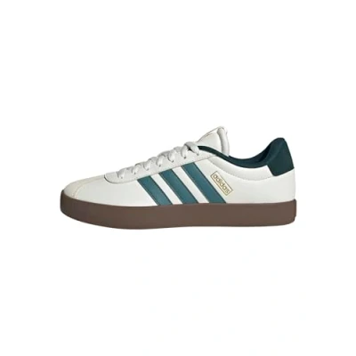 Image of adidas Men&#039;s VL Court 3.0 Shoes, core White/preloved Teal/Aurora Ivy, 8.5 UK