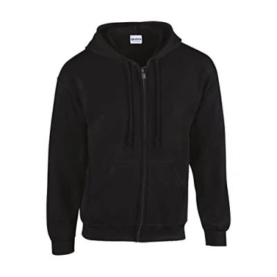 Image of Gildan Heavy Blend Adult Full Zip Hooded Sweatshirt, Black, XL