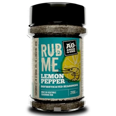 Image of Angus &amp; Oink Lemon Pepper Seasoning Sofishticated Citrus Flavour Ideal for Seafood, Chicken Pork Fresh, Zesty Herb Infused 235g
