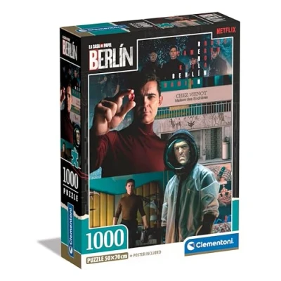 Image of Clementoni Jigsaw Puzzle Berlin 1000 Pieces For Adults 14 99 Years, Poster Included, Gift Men/Women, Netflix Series La Casa De Papel/Money Heist, Made In Italy, 39850