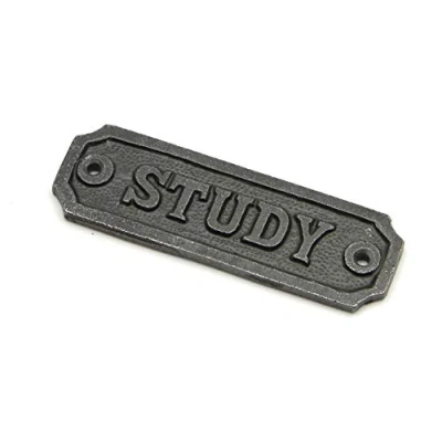 Image of Oakcrafts Cast Iron Study Door Sign 108mm x 35mm