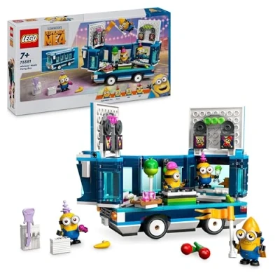 Image of LEGO Despicable Me Minions’ Music Party Bus, Creative Building Toy for 7 Plus Year Old Kids, Boys &amp; Girls, Includes Gus, Mel, Dave and Phil Figures, Birthday Gift Idea 75581