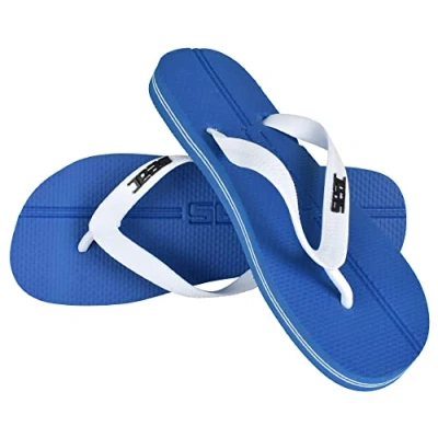 Image of SEAC Maui, Extra thick Anti slip Rubber Flip Flops, Flops for Women and Men, Blue White, 3.5/4.5 UK