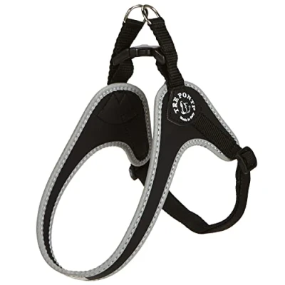 Image of Tre Ponti Fibbia Small Dog Harness with Adjustable Belly Strap, 2.5 cm, Black