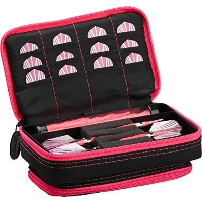 Image of Casemaster Plazma Plus Black with Pink Trim Dart Case and Phone Pocket