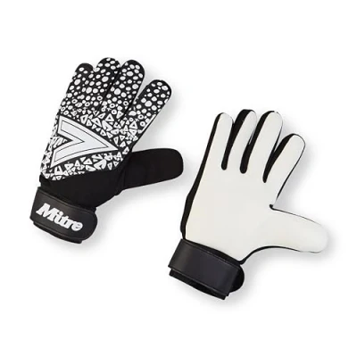 Image of Mitre Magnetite Goalkeeper Gloves Be Football Match Ready Extra Comfort, Black/White, Size 11