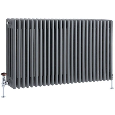 Image of Milano Windsor Anthracite Cast Iron Style Horizontal Four Column Radiator 600mm x 1190mm