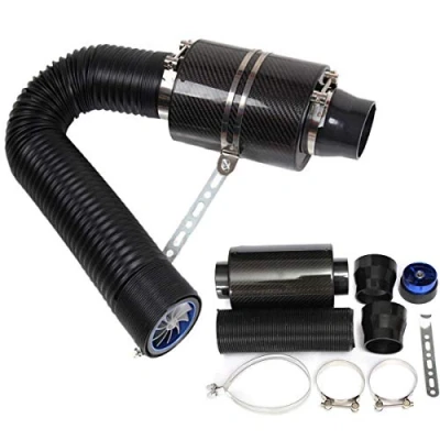 Image of MASO 3&quot; Cold Air Intake System Black With Turbo Fan Universal for Car