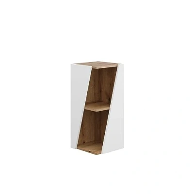 Image of Vicco Midi cabinet Benno, White/Oak, 31.6 x 70.5 cm with open shelves
