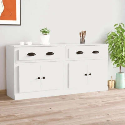 Image of vidaXL Sideboards 2 pcs White Engineered Wood