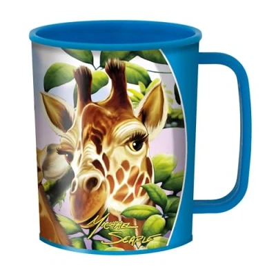 Image of 3D LiveLife Drinking Cup Giraffe Traffic from Deluxebase. Lenticular Safari Plastic Cup. 300ml Cups for Kids with Original Artwork Licensed Renowned Artist, Michael Searle