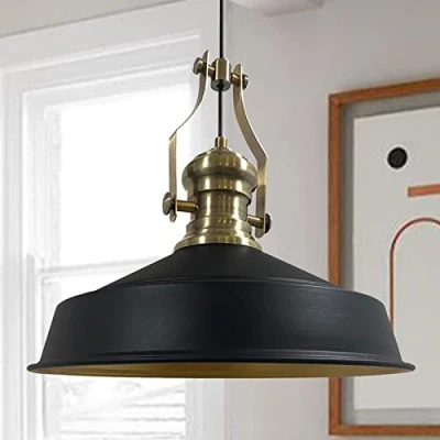 Image of bamyum Neo Asletl Pendant Light Vintage Metal 41 cm, Lamp Shades Ceiling, Kitchen Lights Ceiling E27, Industrial Fitting for Living Room, Black