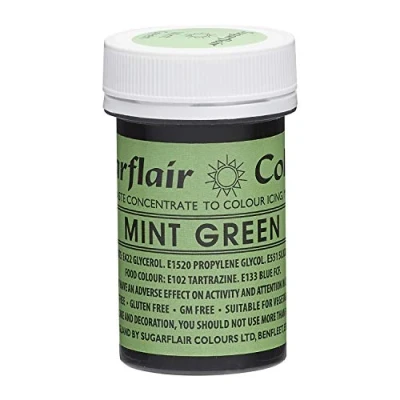 Image of Sugarflair Mint Green Spectral Food Colouring Paste, Highly Concentrated for Use with Sugar Pastes, Buttercream, Royal Icing or Cake Mix, Vibrant Colour Dye 25g