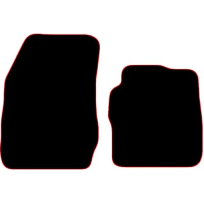 Image of Carsio Carpet Car Mats For Ford Transit Courier 2014 onwards Tailored Fit Floor Mat Complete Accessory Black Custom Fitted All Weather, Anti Slip Backing &amp; Red Trim