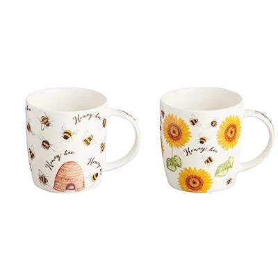 Image of Price and Kensington Honey Bee Fine China Assorted Design Mug 340ml.