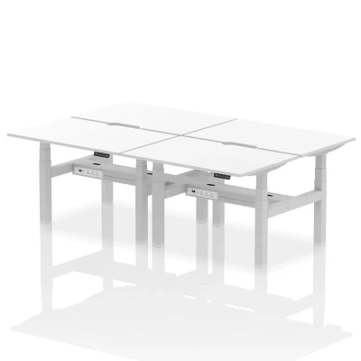 Image of Air B2B 1200x800 Adjustable 4P Bench Desk Scalloped White/Silver