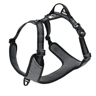 Image of TRUE LOVE Dog Harness Adjustable Reflective No Pull Durable Pet Vest Car Trip Outdoor TLH6071(Black,L)