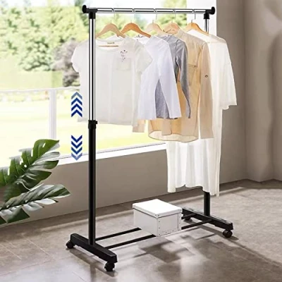 Image of Vivo Technologies Adjustable Mobile Tidy Clothes Coat Garment Clothing Hanging Rail Rack Storage Stand Castors on Wheels