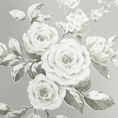 Image of Catherine Lansfield Canterbury Floral Wallpaper Sage Green