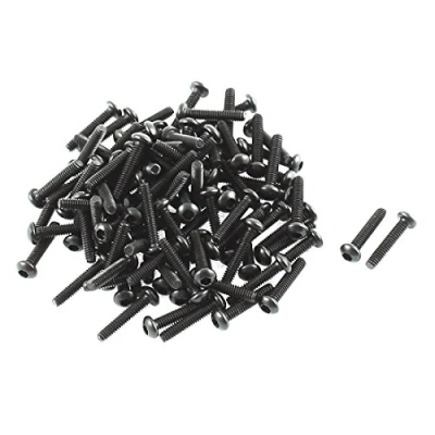Image of sourcingmap M2x10mm 10.9 Alloy Steel Button Head Hex Socket Cap Screw Bolts 100pcs