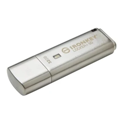 Image of Kingston IronKey Locker+ 50 USB Flash Drive XTS AES Encrypted for Data Protection with Automatic USBtoCloud Back Up IKLP50/32GB