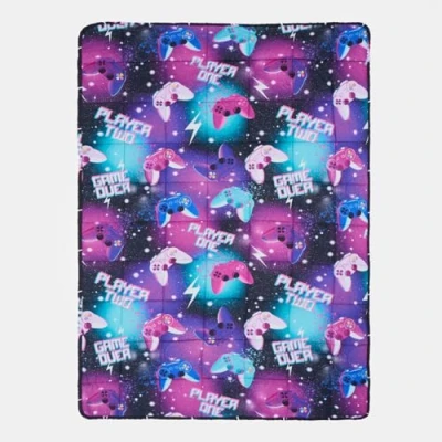 Image of OHS 3kg Weighted Blanket for Adults, Gaming Microfibre Sleep Therapy Anxiety Relief Heavy Reversible, Black 150 x 100cm