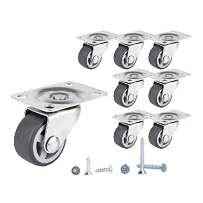 Image of (Pack of 8) 30 mm Swivel Wheels Small Wheel Castors Rubber Heavy Duty Furniture Casters with Mounting Plates Screws Included (8, ⌀)