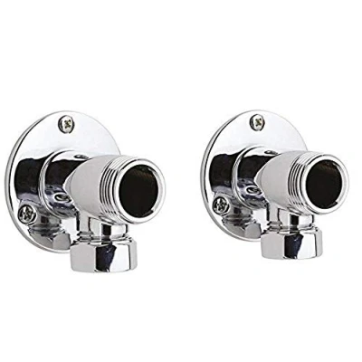 Image of Nuie A312 Bathroom Back Plate Elbow Unions, Chrome