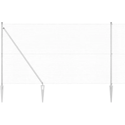 Image of vidaXL Fence Post Set of 2 Galvanised steel 10 x 1.5 m Durable