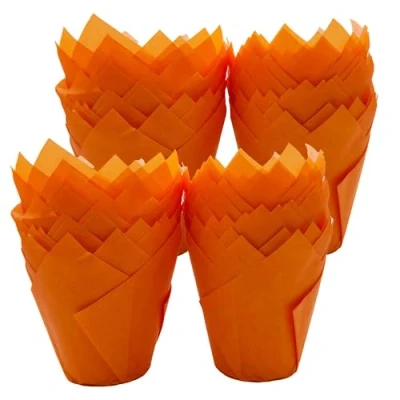 Image of Scrumptious Sprinkles Tulip Muffin Cases, Orange x 200