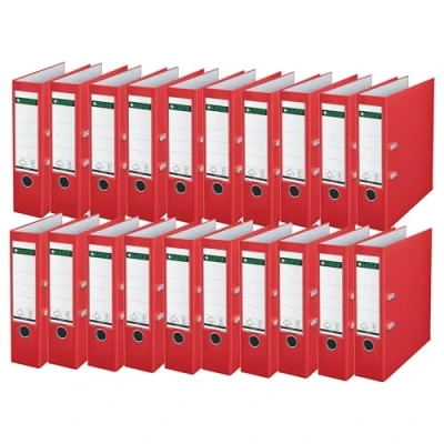 Image of Leitz 80mm Spine A4 180 Degree Plastic Lever Arch File Red