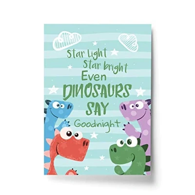 Image of RED OCEAN Boys Bedroom Wall Art Dinosaur Print Nursery Decor For Sign